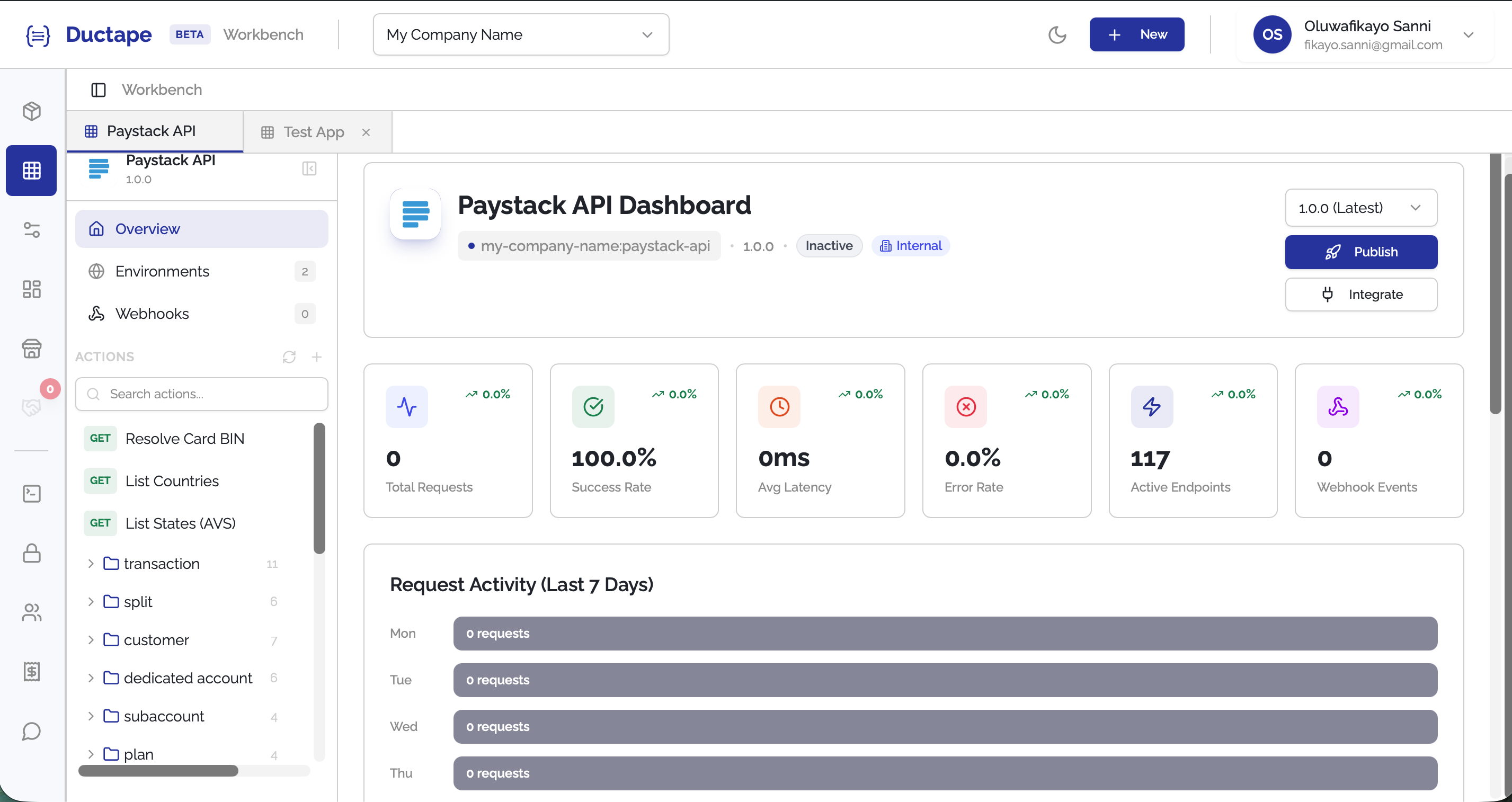 Imported endpoints appearing as actions in the app